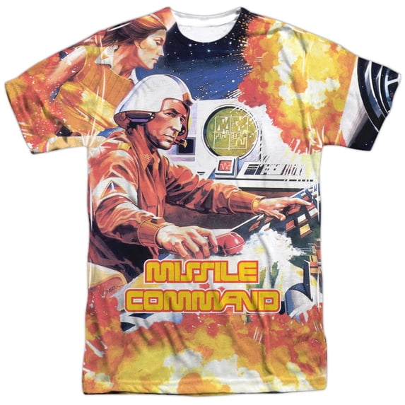 Atari Men's Missle Commander Sublimation T-shirt White