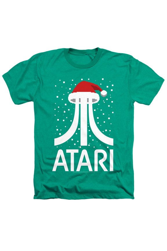 Atari Pixel Santa Hat Adult Heather Kelly Green