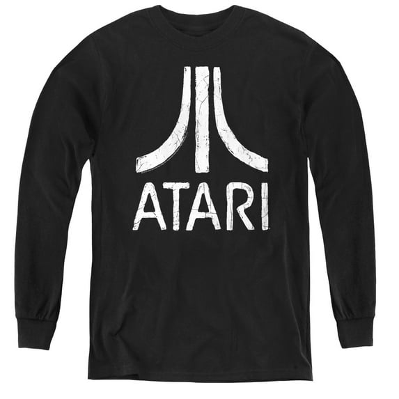 Atari Rough Logo Youth Long Sleeve T-Shirt Tee Black