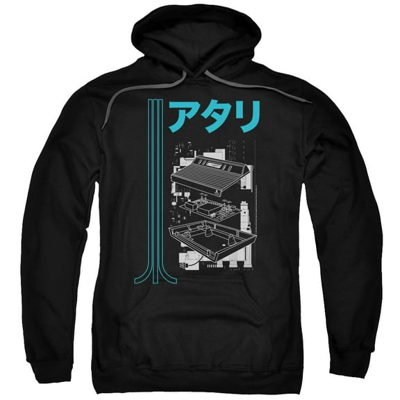 Atari Schematic Adult Pullover Hoodie Sweatshirt Black