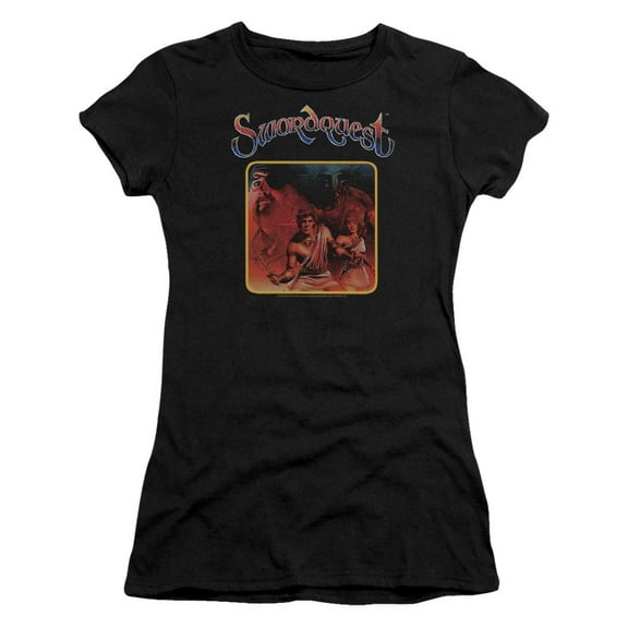 Atari Swordquest S/S Junior Women's T-Shirt Sheer Black