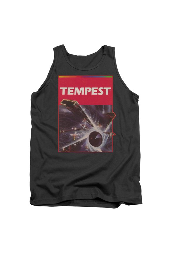 Atari Tempest Box Art Adult Tank Top Charcoal