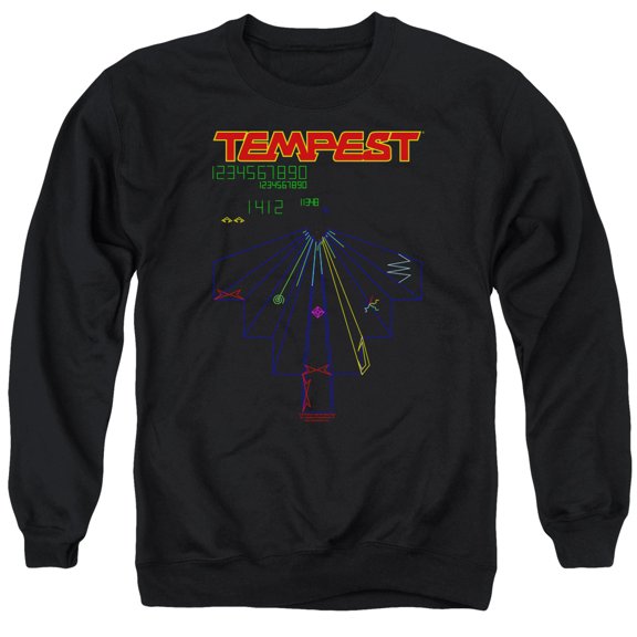 Atari Tempest Screen Adult Crewneck Sweatshirt Black