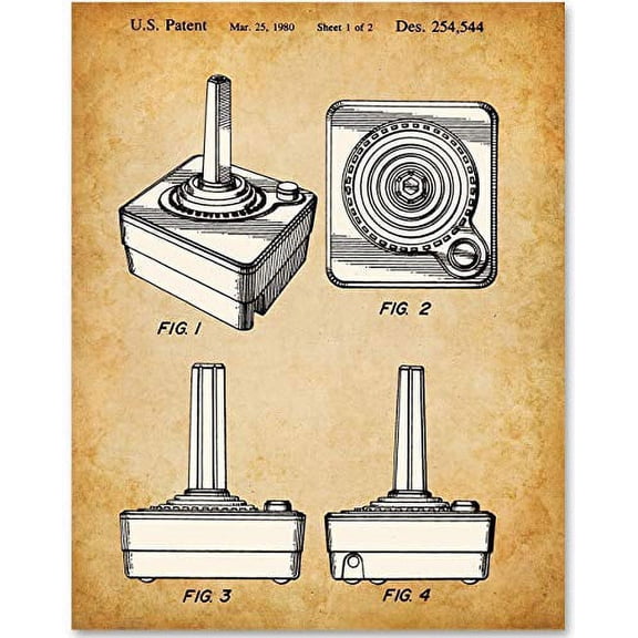Atari Video Game Controller - 11x14 Unframed Patent Print - Great Gift for Game Rooms