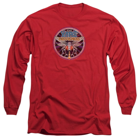 Atari Yars Revenge Patch Long Sleeve T-Shirt Adult 18/1 Red