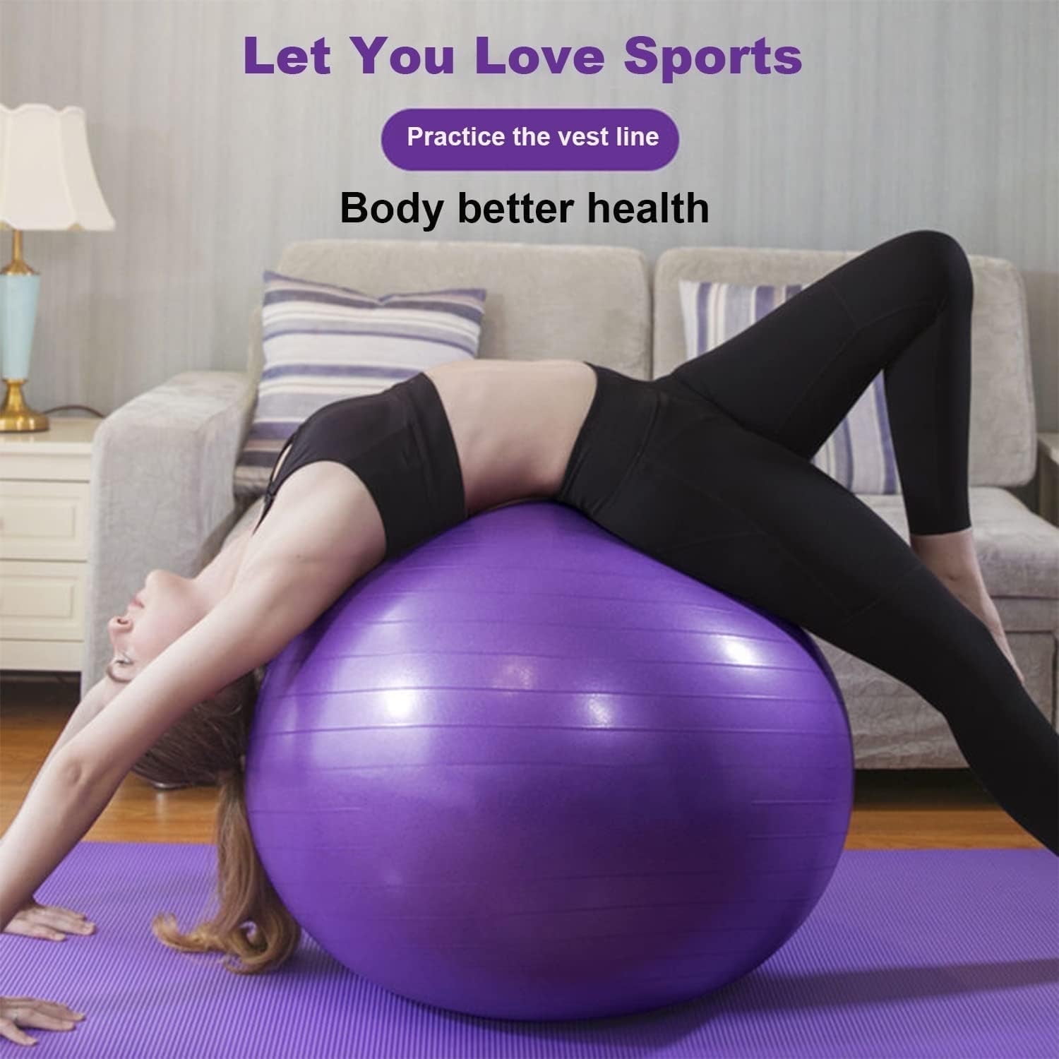 Unbranded 65 cm Purple Exercise Ball Yoga Ball