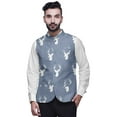 thumbnail image 1 of Atasi Animal Marriage Ethnic Coat For Men Printed Nehru Jacket Mens Bandhgala Casual Vest Jacket-XX-Large, 1 of 6