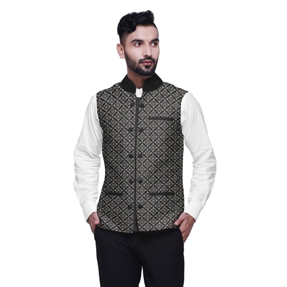 Atasi Artistic Party Wear Jacket For Men Printed Casual Coat Elegant Wedding Blazer-X-Large