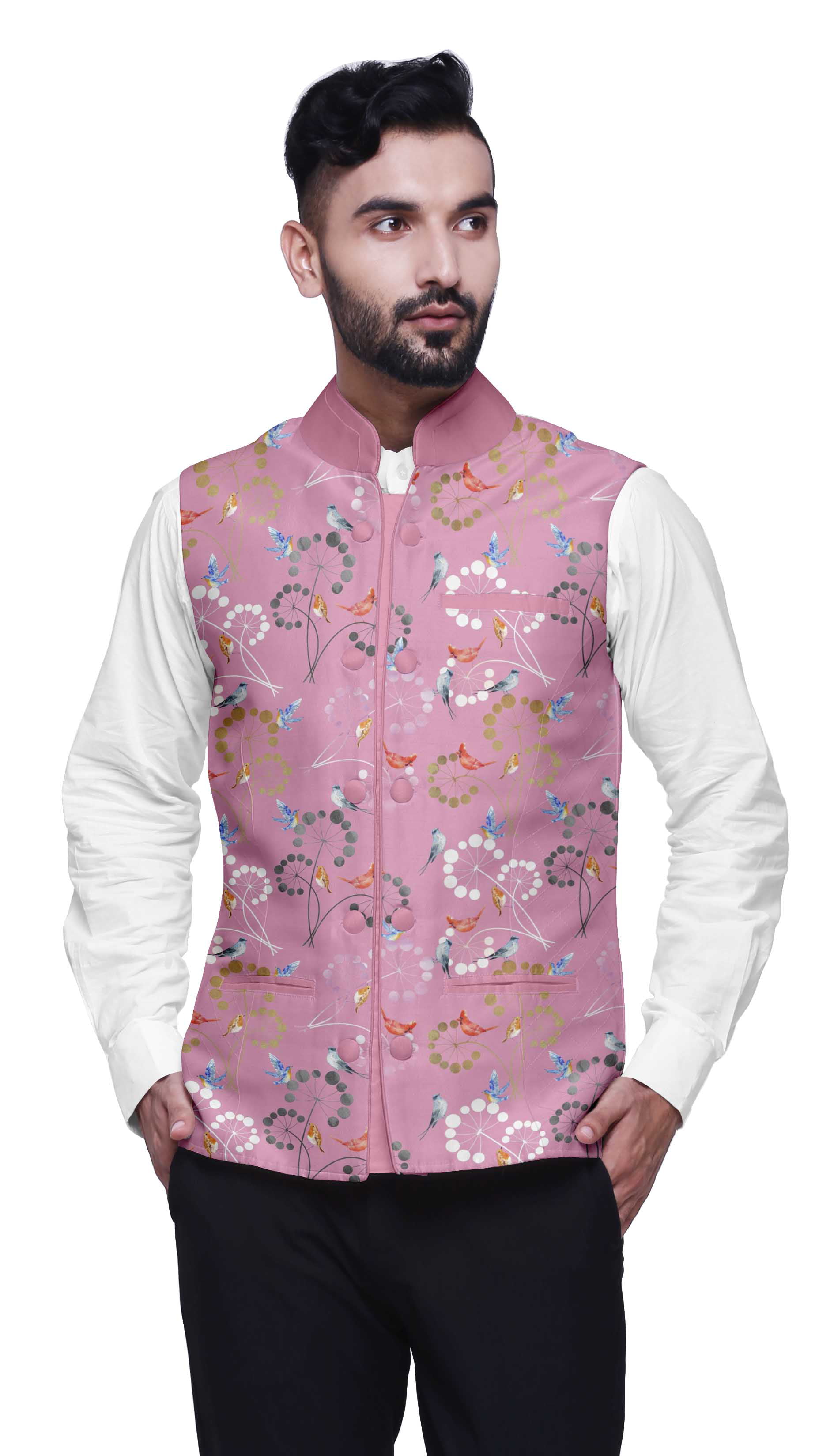 ELINA FASHION Men's Indian Cotton Kurta Pajama And Printed Nehru Jacket  (Waistcoat) Indian Wedding Ethnic Diwali Puja Set - Walmart.com