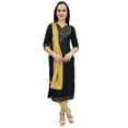 thumbnail image 1 of Atasi Casual Black Gotta Patti Work Rayon Straight Kurti Indian Women Clothing - 20, 1 of 6