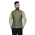 thumbnail image 1 of Atasi Casual Jacket For Men Printed Nehru Jacket Mens Wedding Indian Waistcoat Mandarin Blazer-Large, 1 of 3