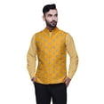 thumbnail image 1 of Atasi Casual Jacket For Men Printed Nehru Jacket Mens Wedding Indian Waistcoat Mandarin Blazer-XX-Large, 1 of 3