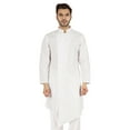 thumbnail image 1 of Atasi Casual Solid Long Sleeve Cotton Kurta For Indian Mens Mandarin Collar Irregular Hem Ethnic Shirt, 1 of 7