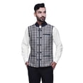 thumbnail image 1 of Atasi Check Printed Wedding Jackets For Men Nehru Jacket Waist Coat For Wedding & Festive Season-Large, 1 of 4