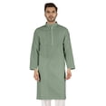 thumbnail image 1 of Atasi Cotton Kurta Solid Ethnic- Festive Long Shirt W/ Pintuck Traditional Indian Wear For Men's, 1 of 7