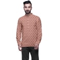 thumbnail image 1 of Atasi Cotton Long Cuff Sleeve Kurta For Men Mandarin Collar Ethnic PrintedÂ&nbsp;Shirt, 1 of 1