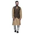 thumbnail image 1 of Atasi Cotton Mens Kurta Pajama With Jacket Indian Mandarin Ethnic Wear Set, 1 of 1