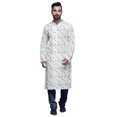 thumbnail image 1 of Atasi Cotton Printed Long Kurta Pajama for Men Designer Casual Kurta Pajama Clothing Dusty Blue, 1 of 5