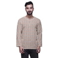 thumbnail image 1 of Atasi Cotton Slub Long Sleeve Kurta For Men Keyhole Neck Ethnic PrintedÂ&nbsp;Shirt, 1 of 1