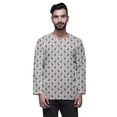 thumbnail image 1 of Atasi Cotton Slub Long Sleeve Kurta For Men Keyhole Neck Ethnic PrintedÂ&nbsp;Shirt, 1 of 1