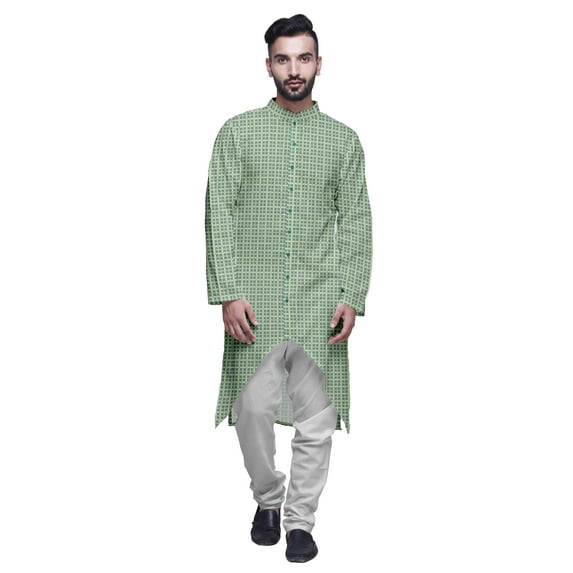 Atasi Cotton Slub Printed Fashion For Men Asymmetric Button Down Kurta For Men