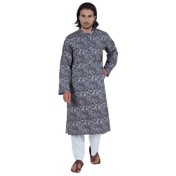 Atasi Designer Kurta For Men’s Printed Chinese Collar Summer Ethnic Party Wear