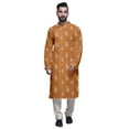 thumbnail image 1 of Atasi Designer Kurta Pajama For Men Printed Angrakha Style Casual Summer Clothing, 1 of 5