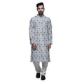 thumbnail image 1 of Atasi Designer Kurta Pajama For Men Printed Straight Kurta Set Summer Clothing, 1 of 5
