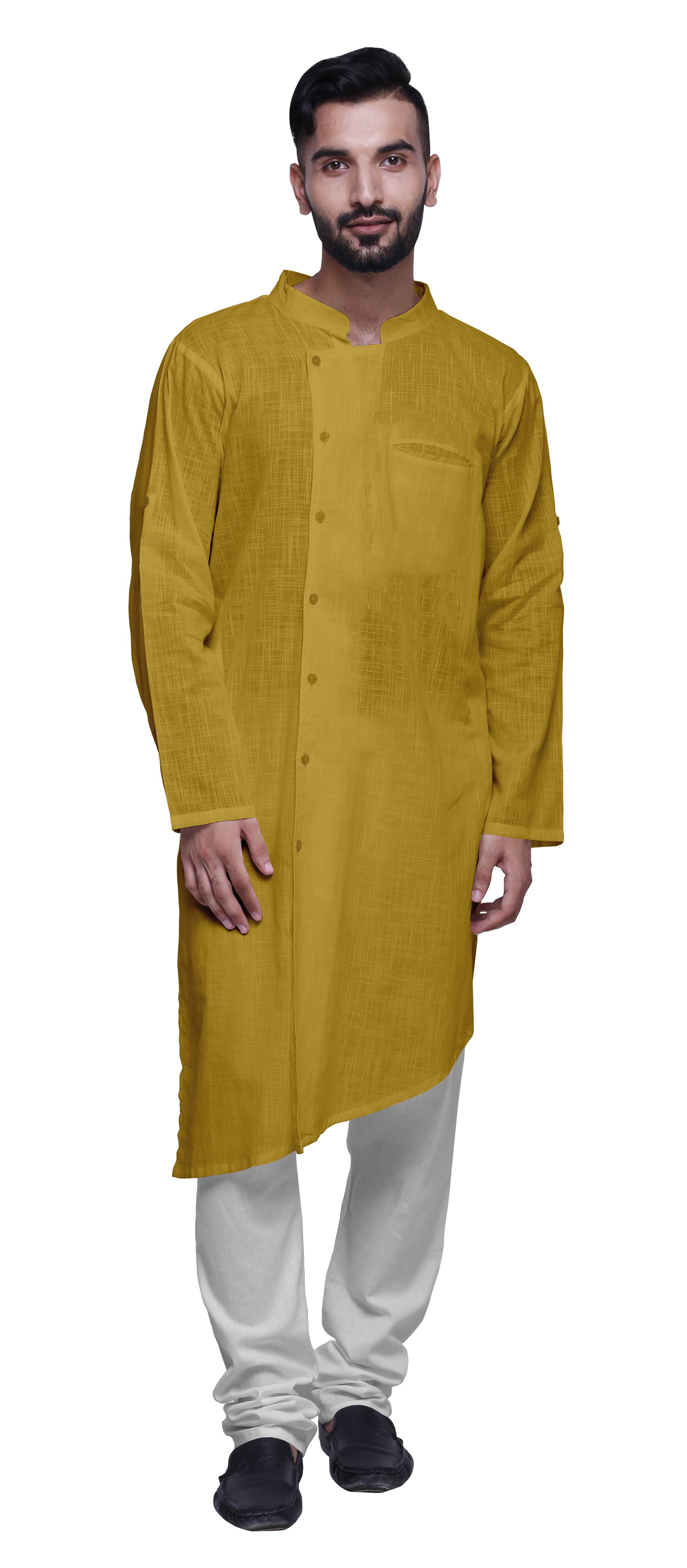 Atasi Indiase Heren Kurta Henley Lange Mouwen Mandarin Collar Shirt