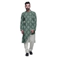 thumbnail image 1 of Atasi Designer Kurta Set For Boys Printed Long Kurta Pajama Summer Clothing, 1 of 4