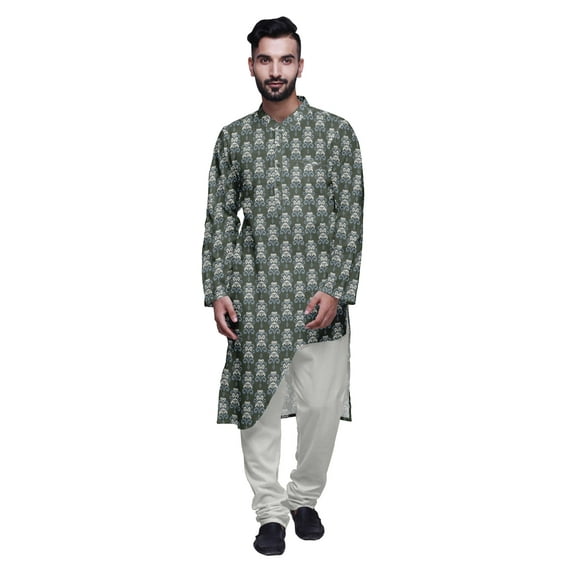 Atasi Designer Kurta Set For Boys Printed Long Kurta Pajama Summer Clothing