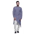 thumbnail image 1 of Atasi Designer Printed Summer Wear Long Kurta With White Pajama Set For Men, 1 of 3