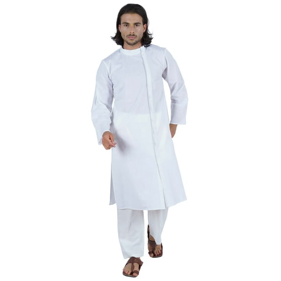 Atasi Designer Solid Kurta For Men’s Mandarin Collar Cotton Ethnic Long Wear