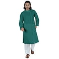 thumbnail image 1 of Atasi Designer Solid Kurta For Menâ€™s Mandarin Collar Cotton Ethnic Long Wear, 1 of 7