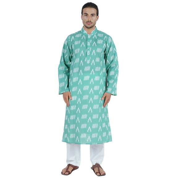 Atasi Ethnic Long Sleeves Kurta For Menâ€™s Printed Chinese Collar Mens Party Wear