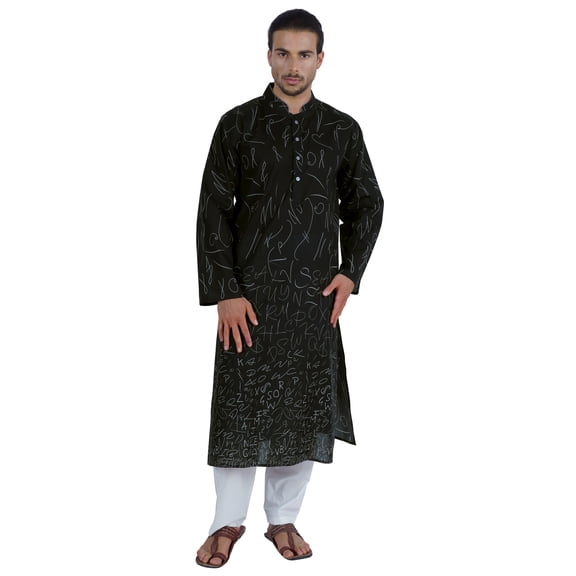 Atasi Ethnic Long Sleeves Kurta For Menâ€™s Printed Chinese Collar Mens Party Wear