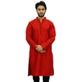 thumbnail image 1 of Atasi Ethnic Men's Long Kurta Red Bollywood Designer Shirt Wear-Small, 1 of 7