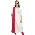 thumbnail image 1 of Atasi Ethnic White Zari Work Dupion A-Line Kurti Indian Women's Suit Clothing - 4, 1 of 6
