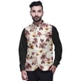 thumbnail image 1 of Atasi Floral Marriage Ethnic Coat For Men Printed Nehru Jacket Mens Bandhgala Casual Vest Jacket-Small, 1 of 6