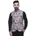 thumbnail image 1 of Atasi Floral Mens Casual Jackets Lightweight Partywear Indian Waistcoat Printed Nehru Jacket-Small, 1 of 6
