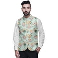 thumbnail image 1 of Atasi Floral Mens Casual Jackets Lightweight Partywear Indian Waistcoat Printed Nehru Jacket-Small, 1 of 6