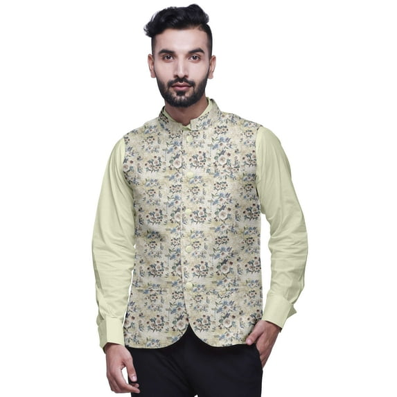 Atasi Floral Party Wear Jacket For Men Printed Casual Jackets Elegant Wedding Jacket-X-Large
