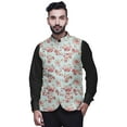thumbnail image 1 of Atasi Floral Printed Wedding Jackets For Men Nehru Jacket Waist Coat For Festive Season-Small, 1 of 6