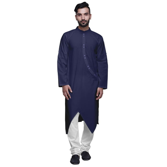 Atasi Full Sleeve Summer Clothing Designer Indian Mens Kurta Solid Wedding Kurta
