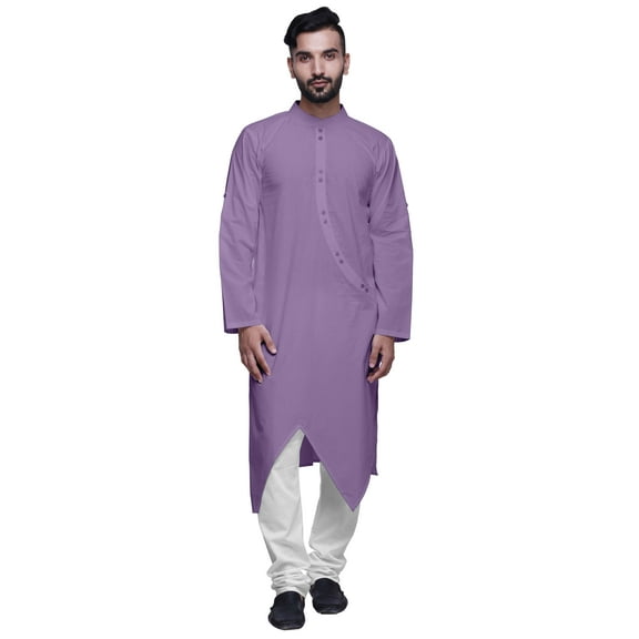 Atasi Full Sleeve Summer Clothing Designer Indian Mens Kurta Solid Wedding Kurta