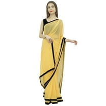 Atasi Goldenrod Women's Traditional Georgette Designer Saree With Blouse Piece