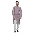 thumbnail image 1 of Atasi Indian Asymmetric Party Wear Kurta With White Churidar Pajama Set For Men, 1 of 3