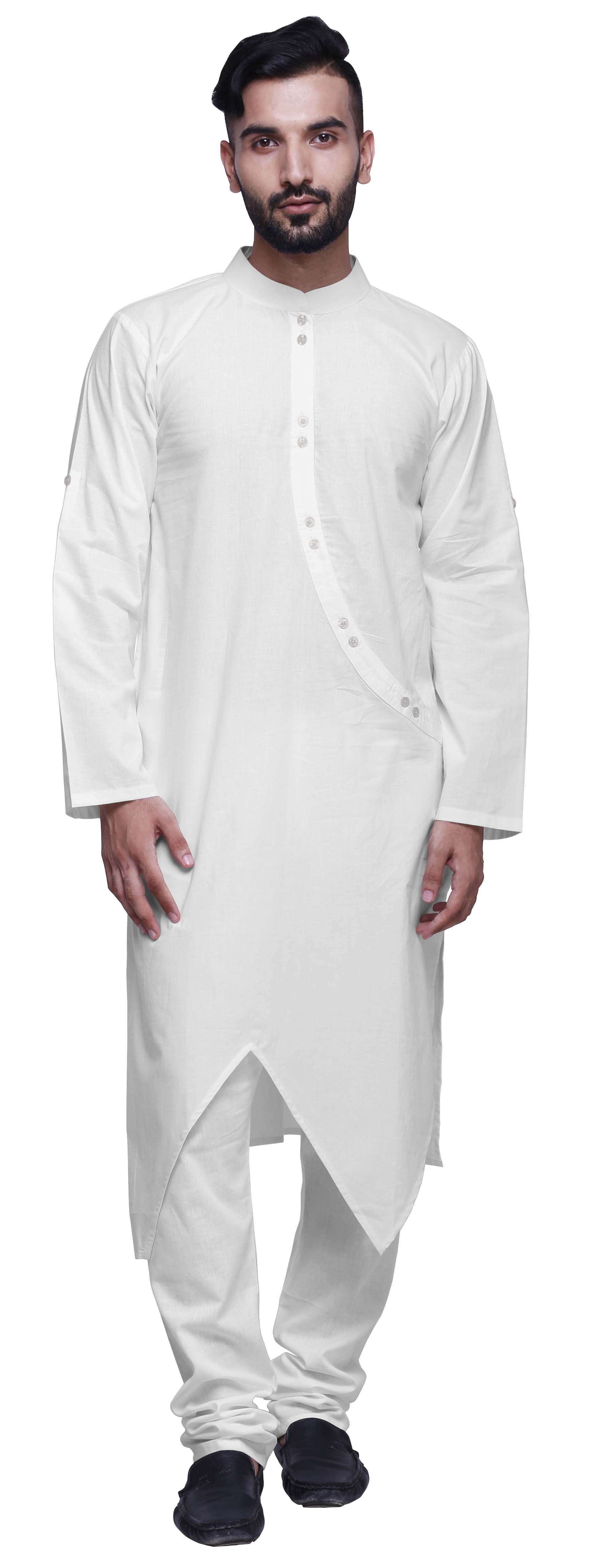 Atasi Indian Button Down Shirt Chinese Collar Long Kurta For Men Ethnic