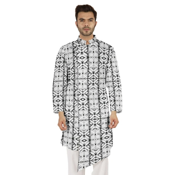 Atasi Indian Designer Kurta For Mens Casual Traditional Printed Ethnic Long Shirt Kurta