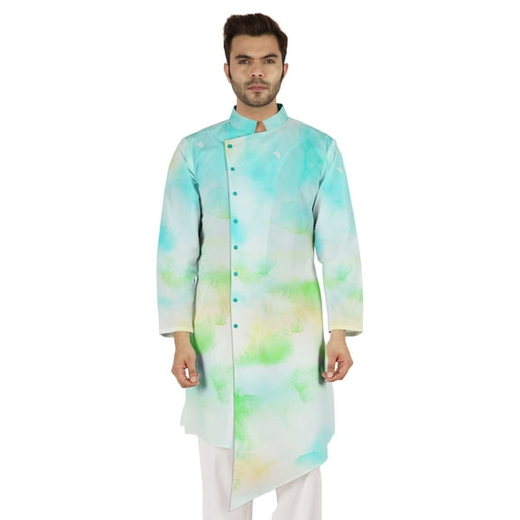 Atasi Indian Designer Kurta For Mens Casual Traditional Printed Ethnic Long Shirt Kurta